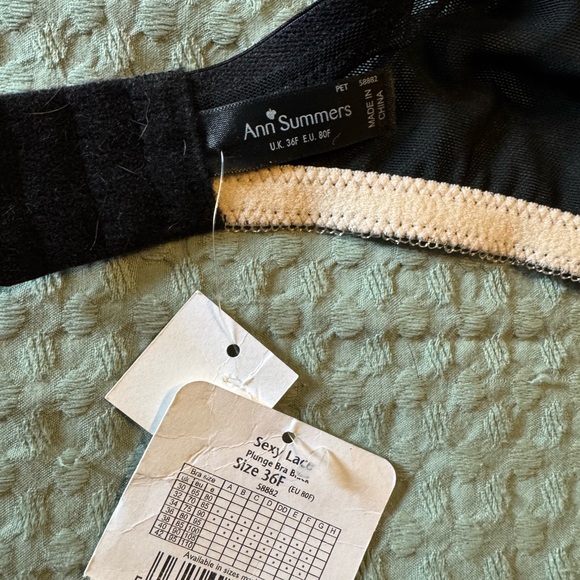 NWT Black & Pink Lacy Ann Summers Bra. 36 DDD/36F. Properly cleaned. - Picture 5 of 5